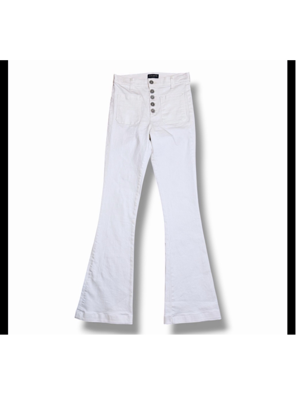 Ramy Brook White Flared High-Rise Wide-Leg Jeans